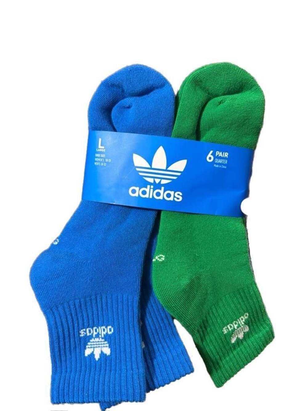 adidas Originals Trefoil Quarter Socks 6-Pack - Multicolor Size Large